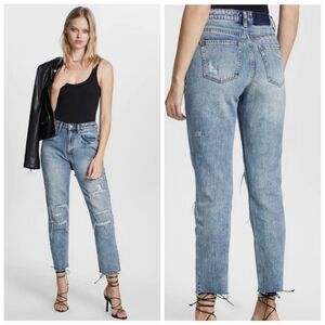 Ksubi Nine O Trashed Lifetime Raw Hem  Slim Fit Jeans Blue Denim size 26